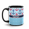 Anchors & Waves Coffee Mug - 11 oz - Black