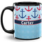 Anchors & Waves Coffee Mug - 11 oz - Full- Black