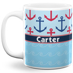 Anchors & Waves 11 Oz Coffee Mug - White (Personalized)