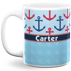 Anchors & Waves 11 Oz Coffee Mug - White (Personalized)