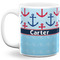 Anchors & Waves Coffee Mug - 11 oz - Full- White