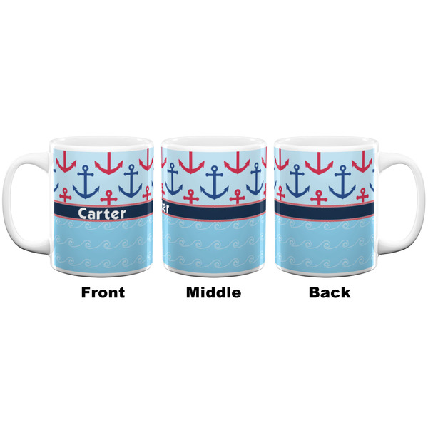 Anchors & Waves Coffee Mug - 11 oz - White APPROVAL