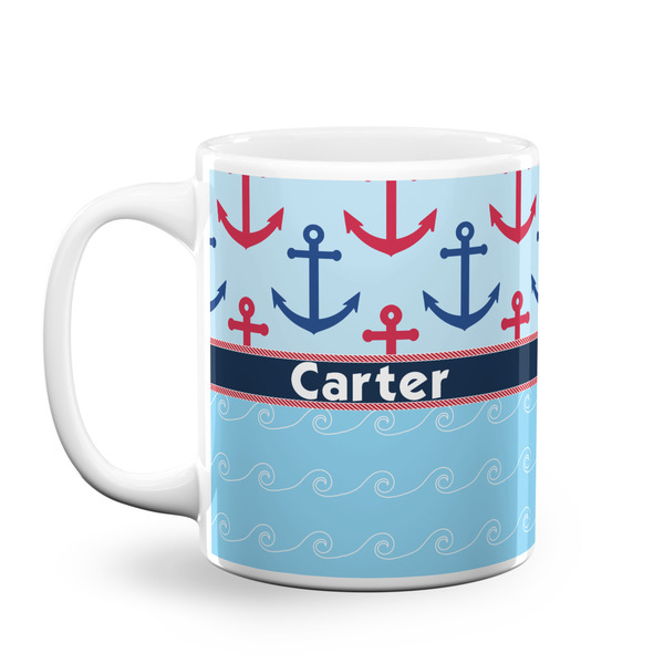 Custom Anchors & Waves Coffee Mug (Personalized)