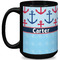 Anchors & Waves Coffee Mug - 15 oz - Black Full