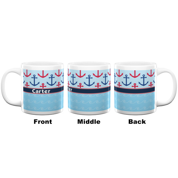 Anchors & Waves Coffee Mug - 20 oz - White APPROVAL