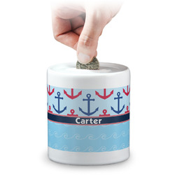 Anchors & Waves Coin Bank (Personalized)