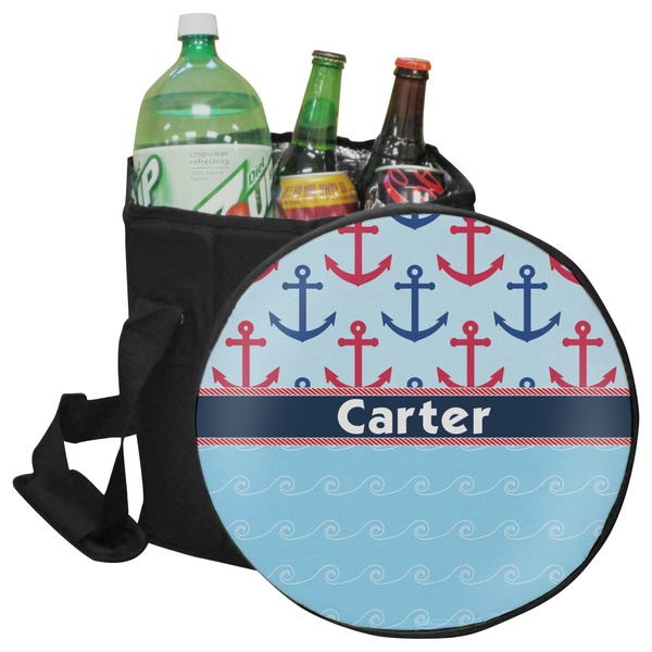 Custom Anchors & Waves Collapsible Cooler & Seat (Personalized)