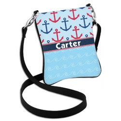 Anchors & Waves Cross Body Bag - 2 Sizes (Personalized)