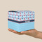 Anchors & Waves Cube Favor Gift Box - On Hand - Scale View