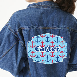 Anchors & Waves Twill Iron On Patch - Custom Shape - 3XL (Personalized)