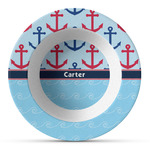 Anchors & Waves Plastic Bowl - Microwave Safe - Composite Polymer (Personalized)