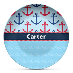 Anchors & Waves Microwave Safe Plastic Plate - Composite Polymer (Personalized)