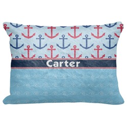 Anchors & Waves Decorative Baby Pillowcase - 16"x12" (Personalized)