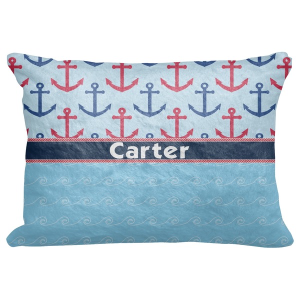 Custom Anchors & Waves Decorative Baby Pillowcase - 16"x12" (Personalized)