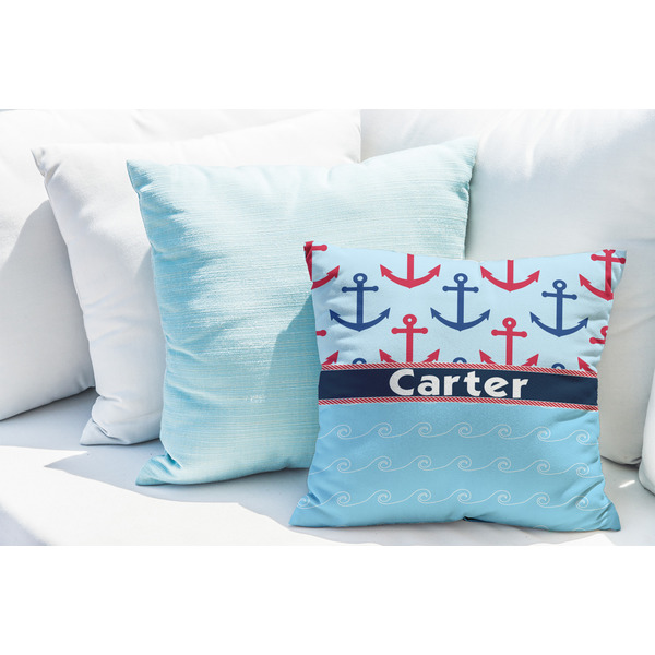 Anchors & Waves Decorative Pillow Case - LIFESTYLE 2