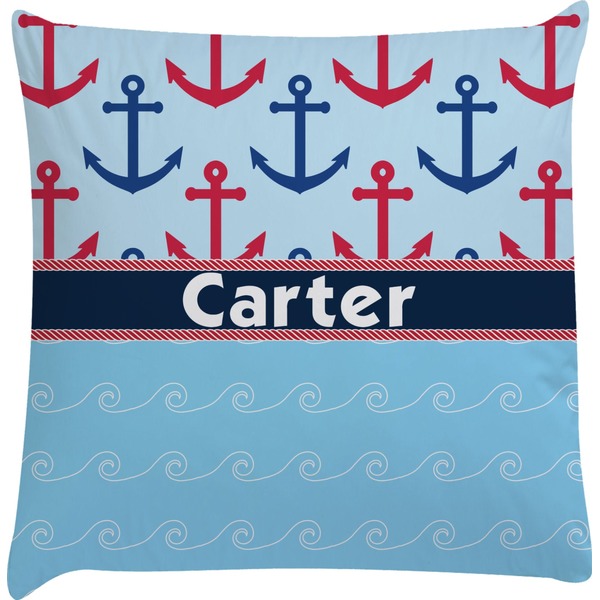 Custom Anchors & Waves Decorative Pillow Case (Personalized)