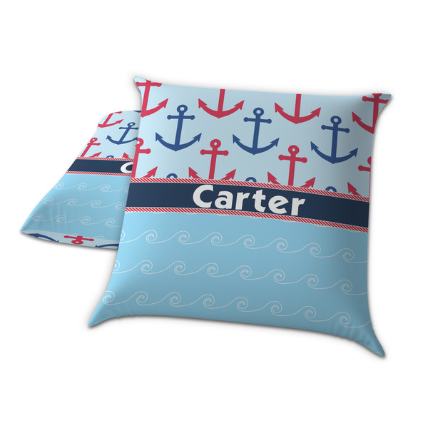 Anchors & Waves Decorative Pillow Case - TWO