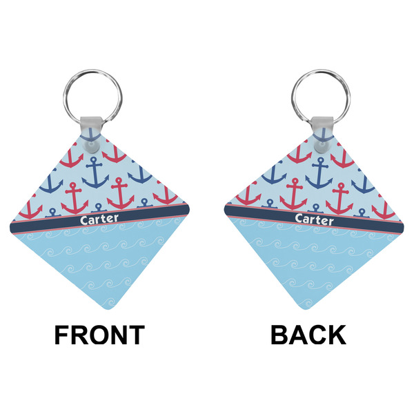 Anchors & Waves Diamond Keychain (Front + Back)
