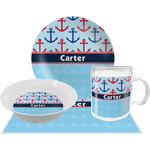Anchors & Waves Dinner Set - Single 4 Pc Setting w/ Name or Text