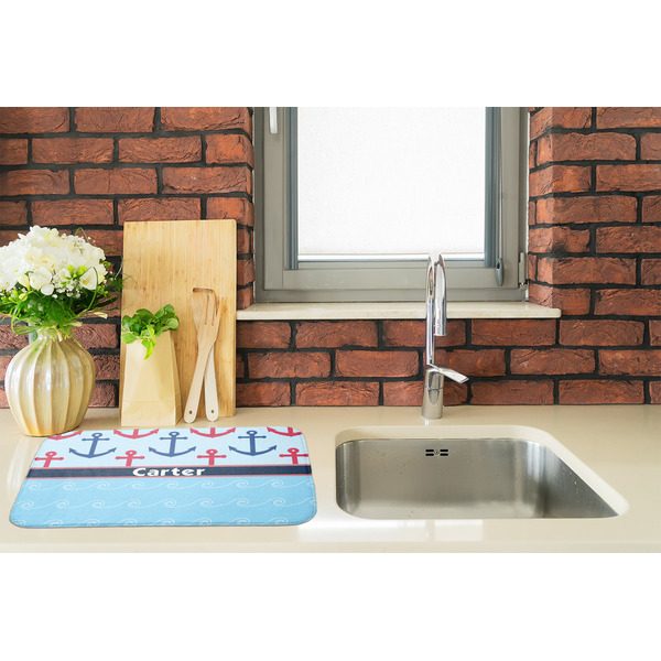 Anchors & Waves Dish Drying Mat - LIFESTYLE 2