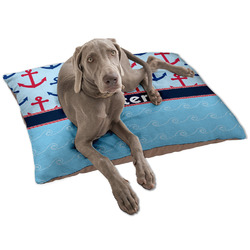 Anchors & Waves Dog Bed - Large w/ Name or Text