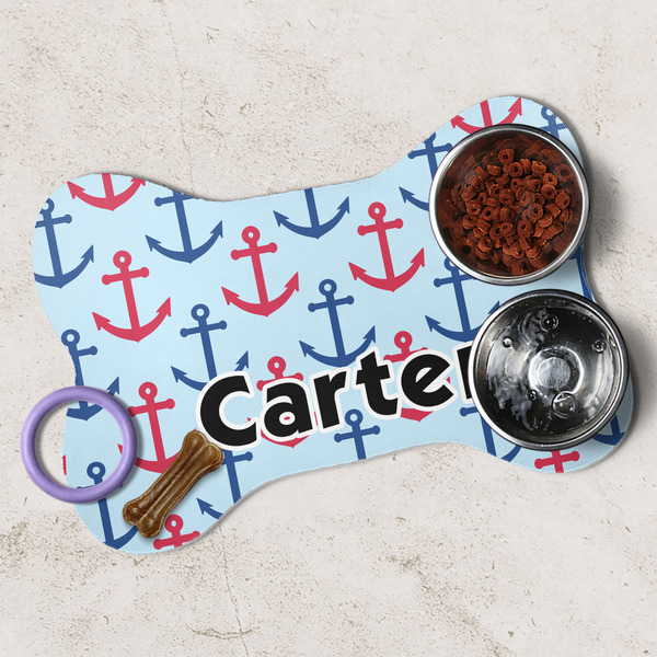 Anchors & Waves Dog Bone Shaped Mat Lifestyle