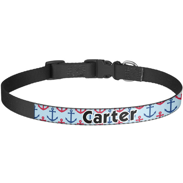 Custom Anchors & Waves Dog Collar - Large (Personalized)