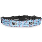 Anchors & Waves Deluxe Dog Collar - Double Extra Large (20.5" to 35") (Personalized)