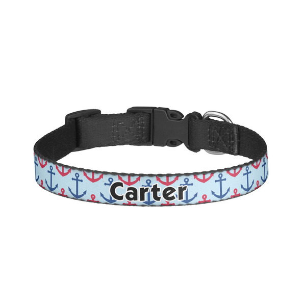 Custom Anchors & Waves Dog Collar - Small (Personalized)
