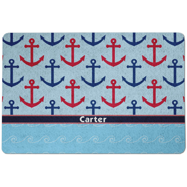 Custom Anchors & Waves Dog Food Mat w/ Name or Text