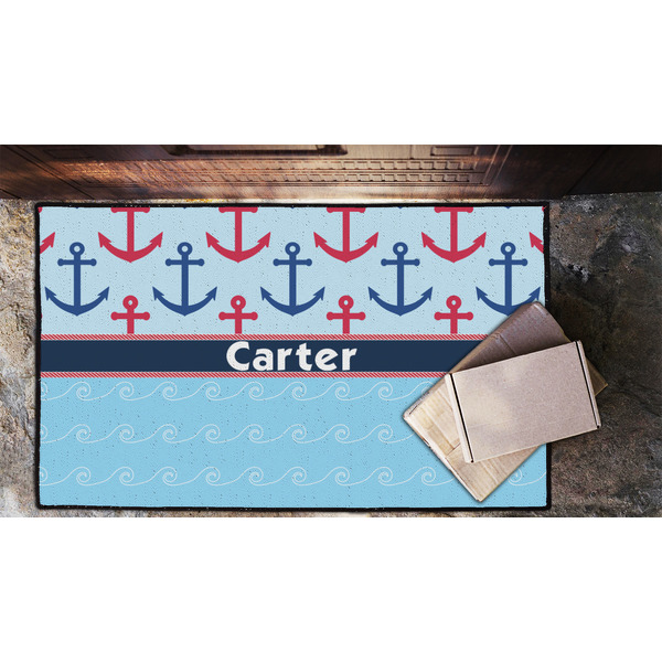 Anchors & Waves Door Mat - LIFESTYLE (Lrg)