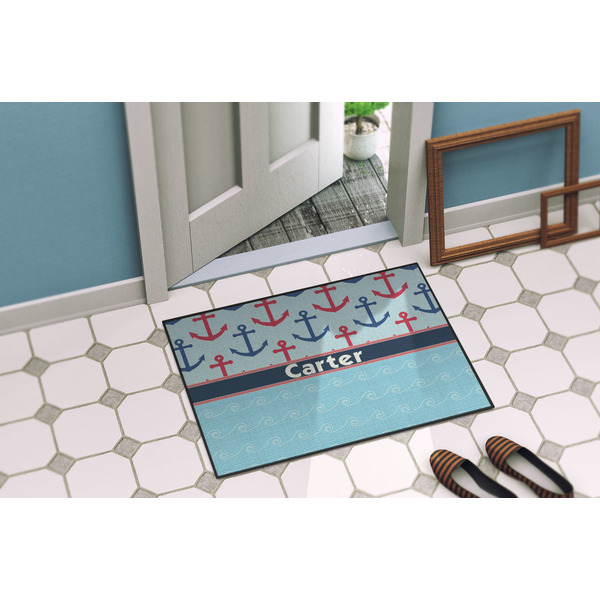 Anchors & Waves Door Mat Lifestyle