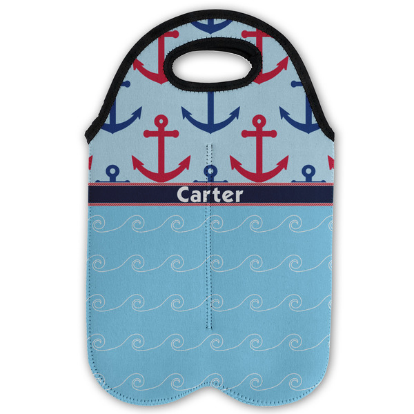 Anchors & Waves Double Wine Tote - Flat (new)