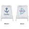 Anchors & Waves Drawstring Backpacks - Sweatshirt Fleece - Double Sided - APPROVAL