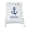 Anchors & Waves Drawstring Backpack - Sweatshirt Fleece - Double Sided (Personalized)