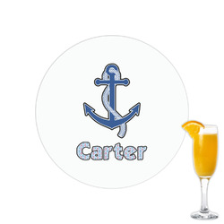 Anchors & Waves Printed Drink Topper - 2.15" (Personalized)