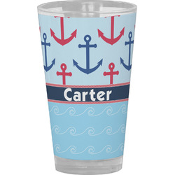 Anchors & Waves Pint Glass - Full Color (Personalized)
