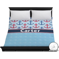 Anchors & Waves Duvet Cover - King (Personalized)