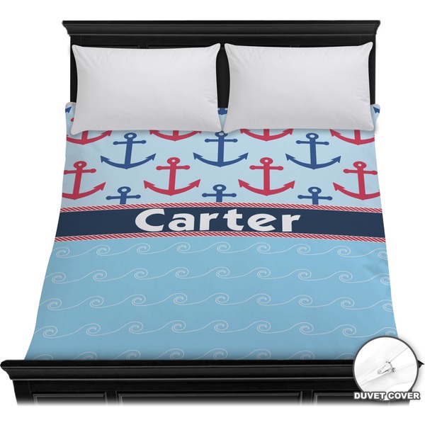 Custom Anchors & Waves Duvet Cover - Full / Queen (Personalized)