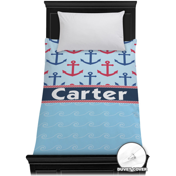 Custom Anchors & Waves Duvet Cover - Twin XL (Personalized)