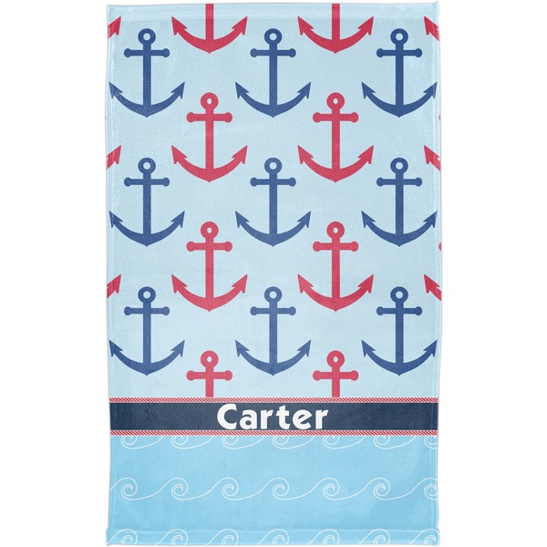 Anchors & Waves Finger Tip Towel - Full View