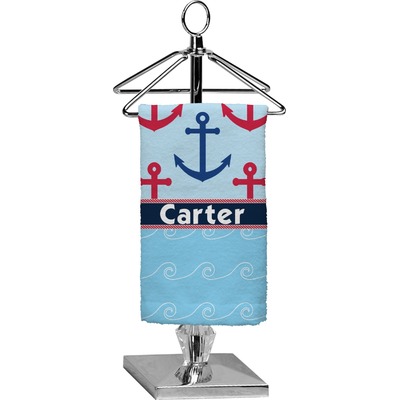 Anchors & Waves Finger Tip Towel - Full Print (Personalized)