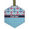 Anchors & Waves Frosted Glass Ornament - Hexagon