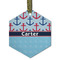 Anchors & Waves Flat Glass Ornament - Hexagon w/ Name or Text