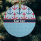 Anchors & Waves Frosted Glass Ornament - Round (Lifestyle)