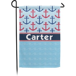 Anchors & Waves Small Garden Flag - Double Sided w/ Name or Text