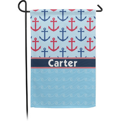 Anchors & Waves Small Garden Flag - Single Sided w/ Name or Text