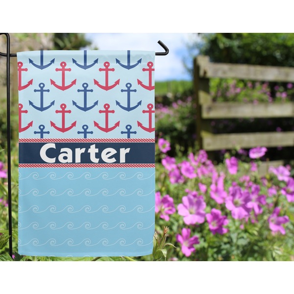 Anchors & Waves Garden Flag - Outside In Flowers