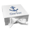 Anchors & Waves Gift Boxes with Magnetic Lid - White - Front