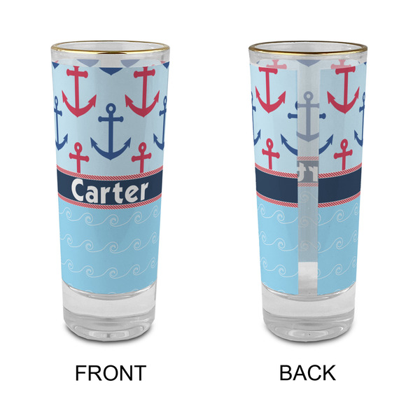 Anchors & Waves Glass Shot Glass - 2 oz - Single - APPROVAL